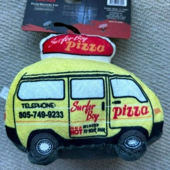 STRANGER THINGS Surfer Boy Pizza Delivery Van Plush Dog Toy NWT Gift - Picture 5 of 6